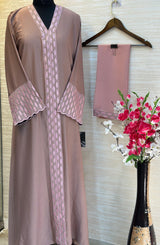 1113 The Premium Abaya - Mauve Brown