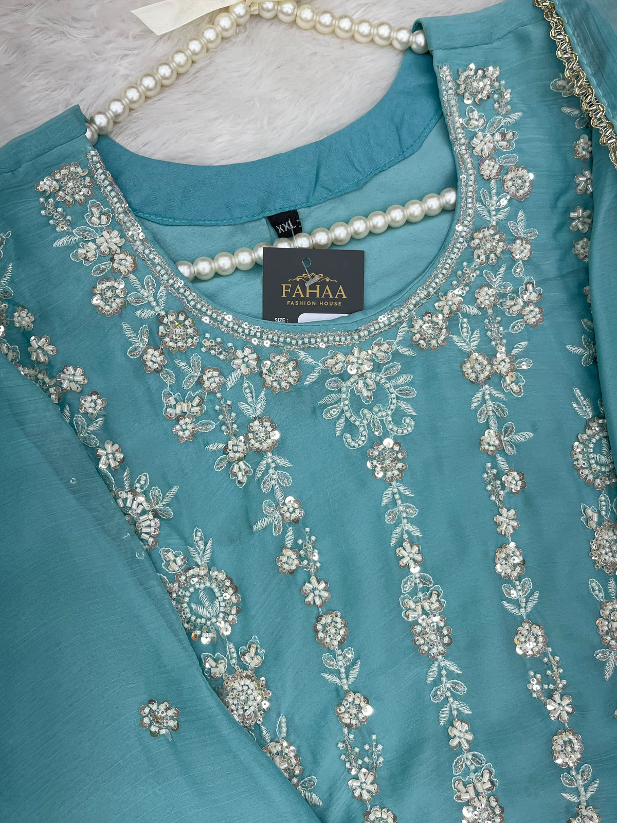 1429 Heavy Pakistani Partywear - Teal Blue