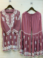 615 Lucknowi Gharara Set | Pink