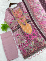 850 Readymade Pakistani Floral Embroidery Lawn Suit