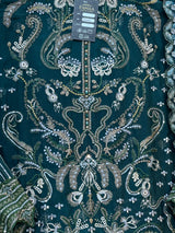 1782 Pakistani Unstitched Party Wear - Teal Green