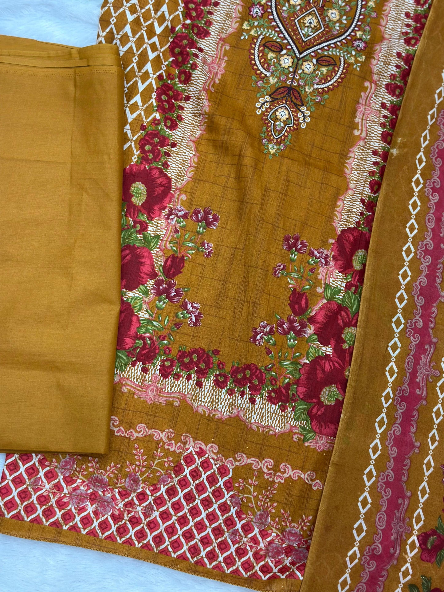 1006 Unstitched Casual Lawn Suit