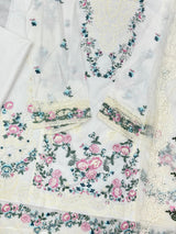 834 Elaf Pakistani Unstitched chikan Lawn Suit