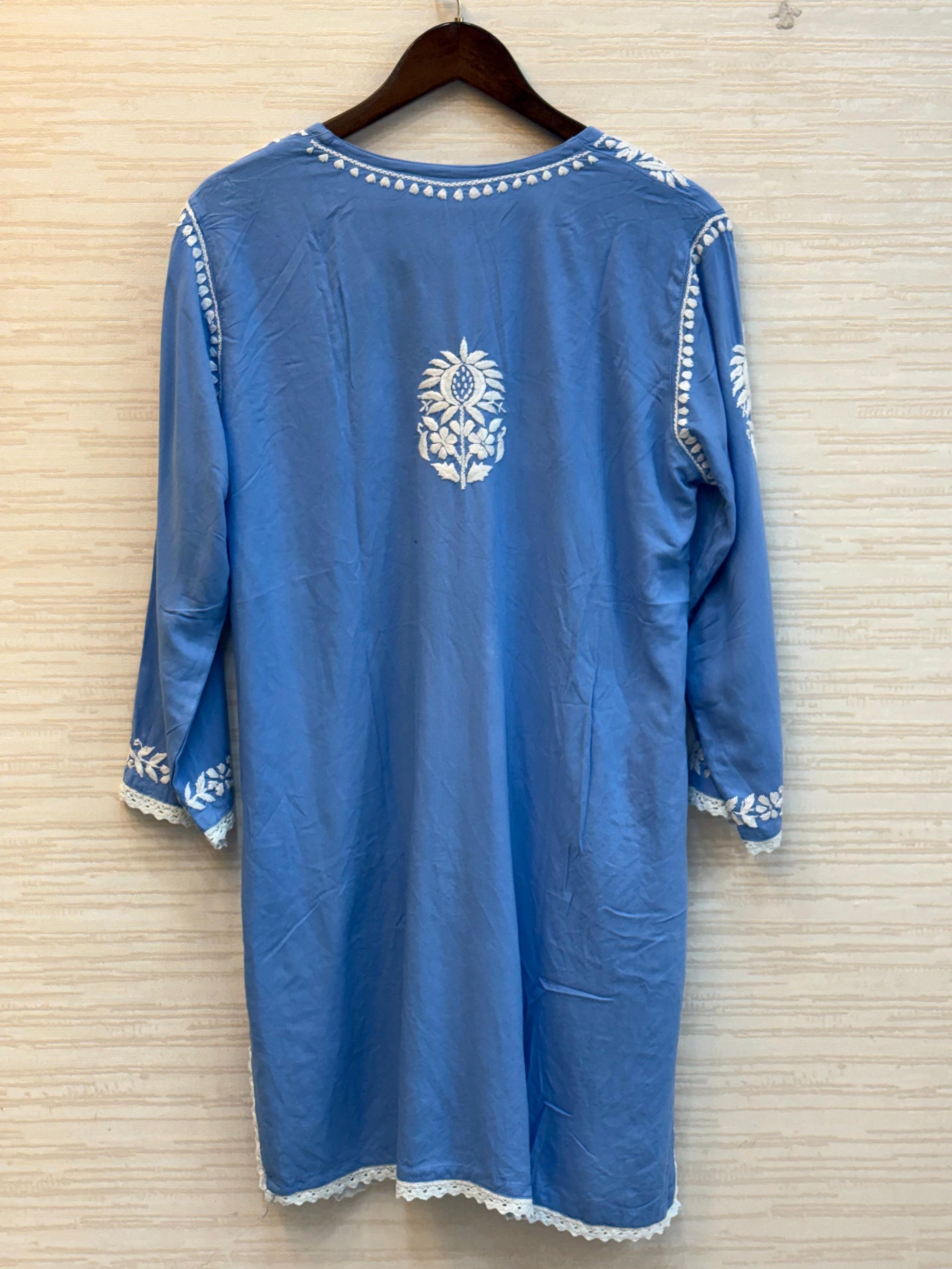 615 Lucknowi Gharara Set | Sky Blue
