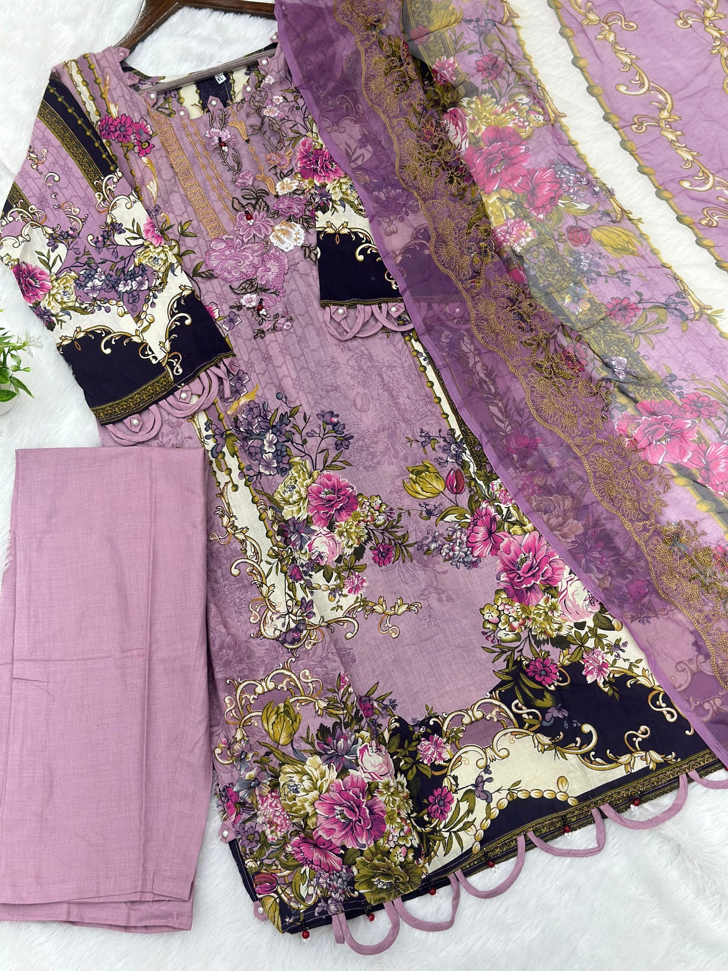 786 Readymade Jade Pakistani Floral Printed Lawn Suit