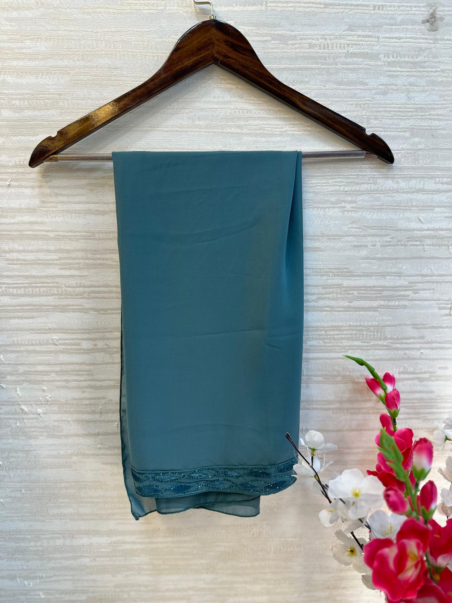 1113 The Premium Abaya - Peacock Teal
