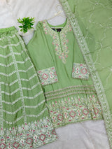 1435 Heavy Pakistani Partywear - Green