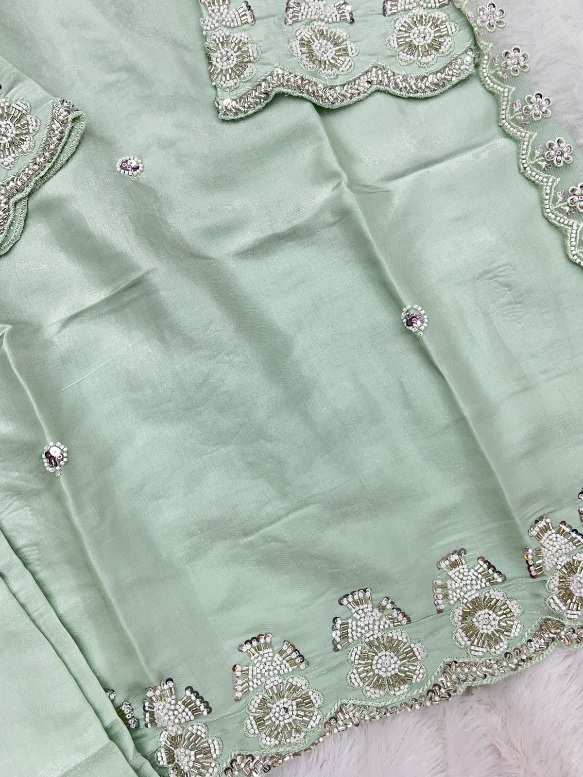 1431 Heavy Pakistani Partywear - Mint Green