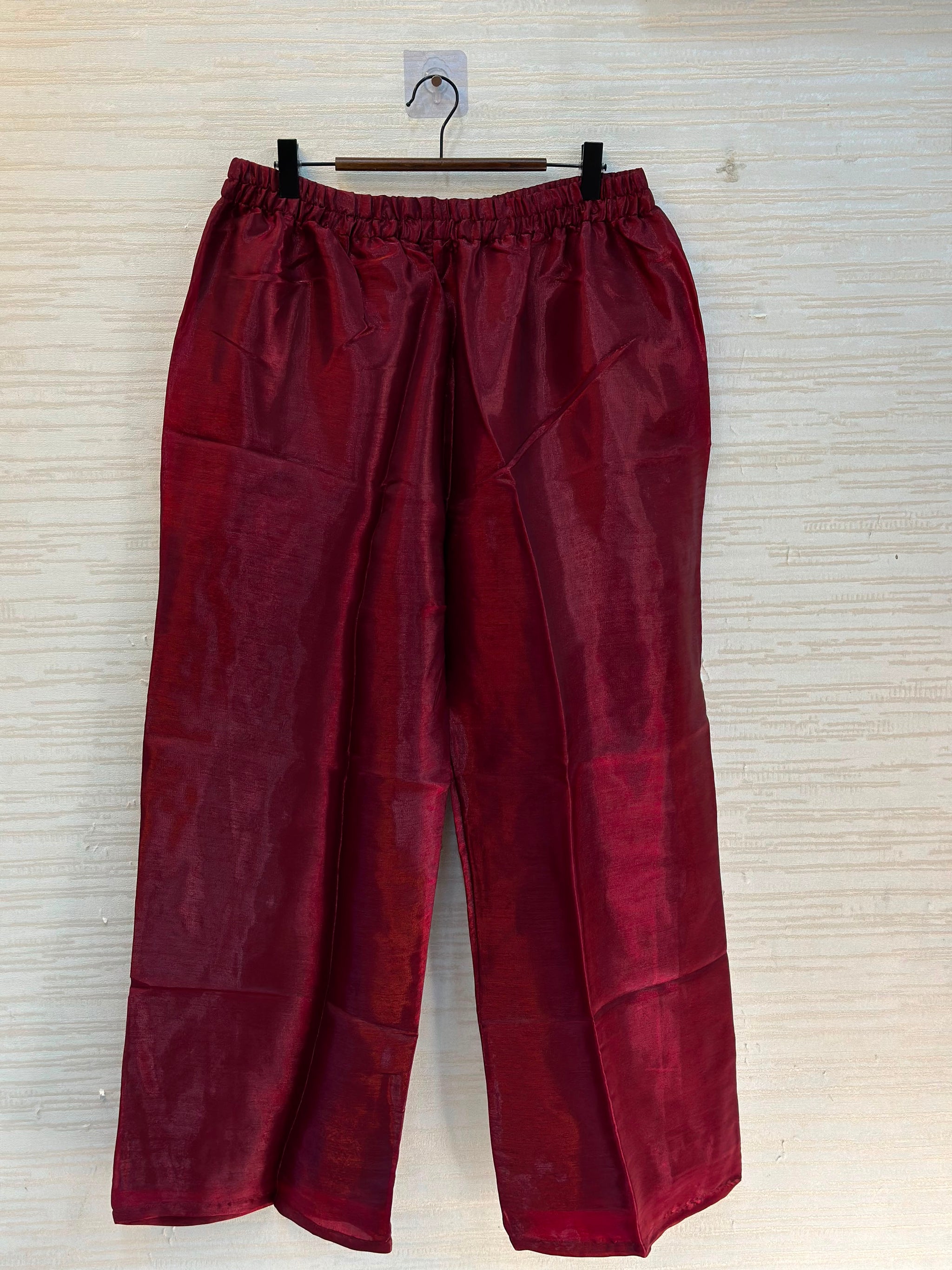 1204 Floral Hand-Work Partywear - Deep Maroon