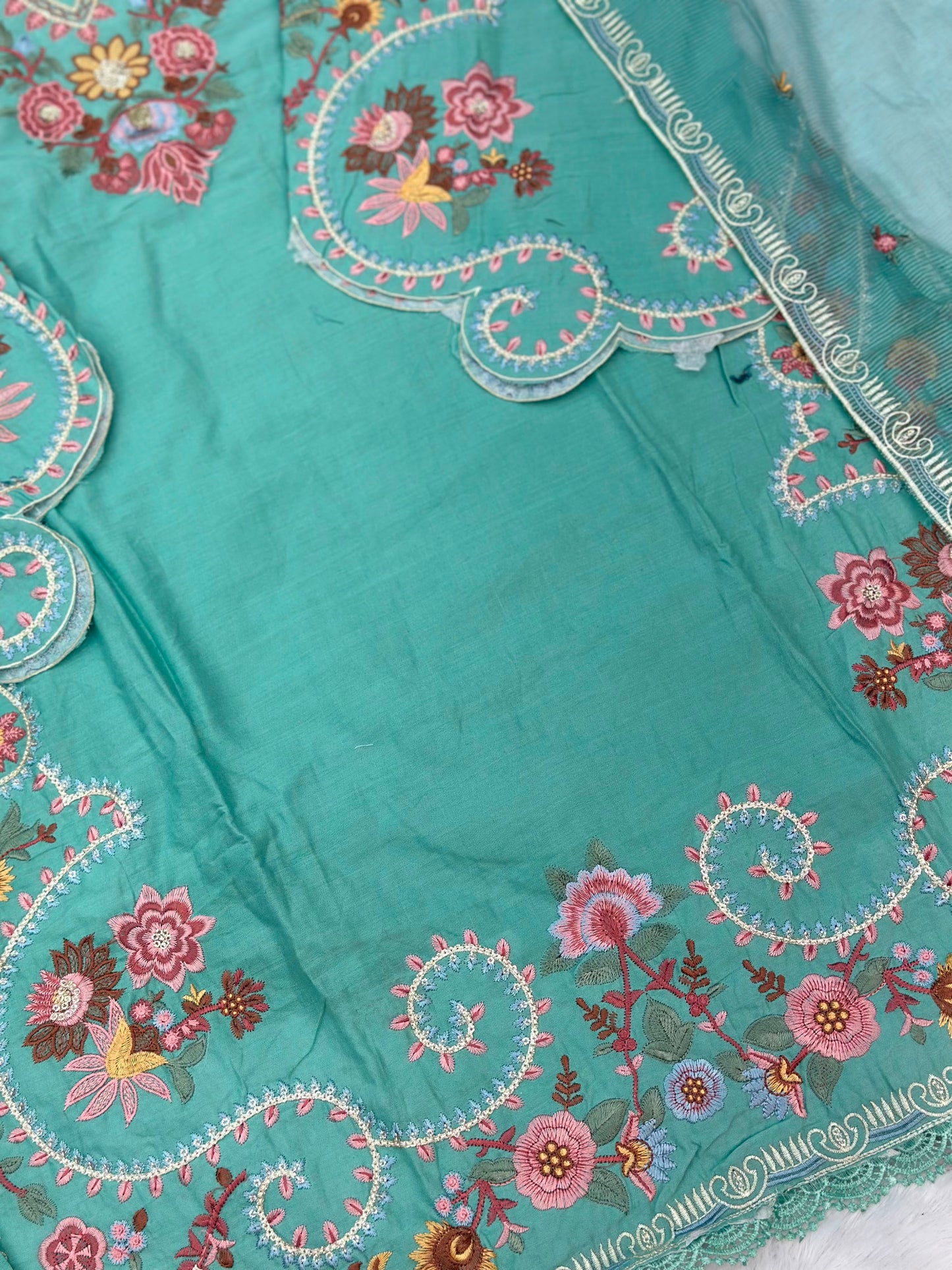 708 Pakistani Embroidery Coord set - Sea Green