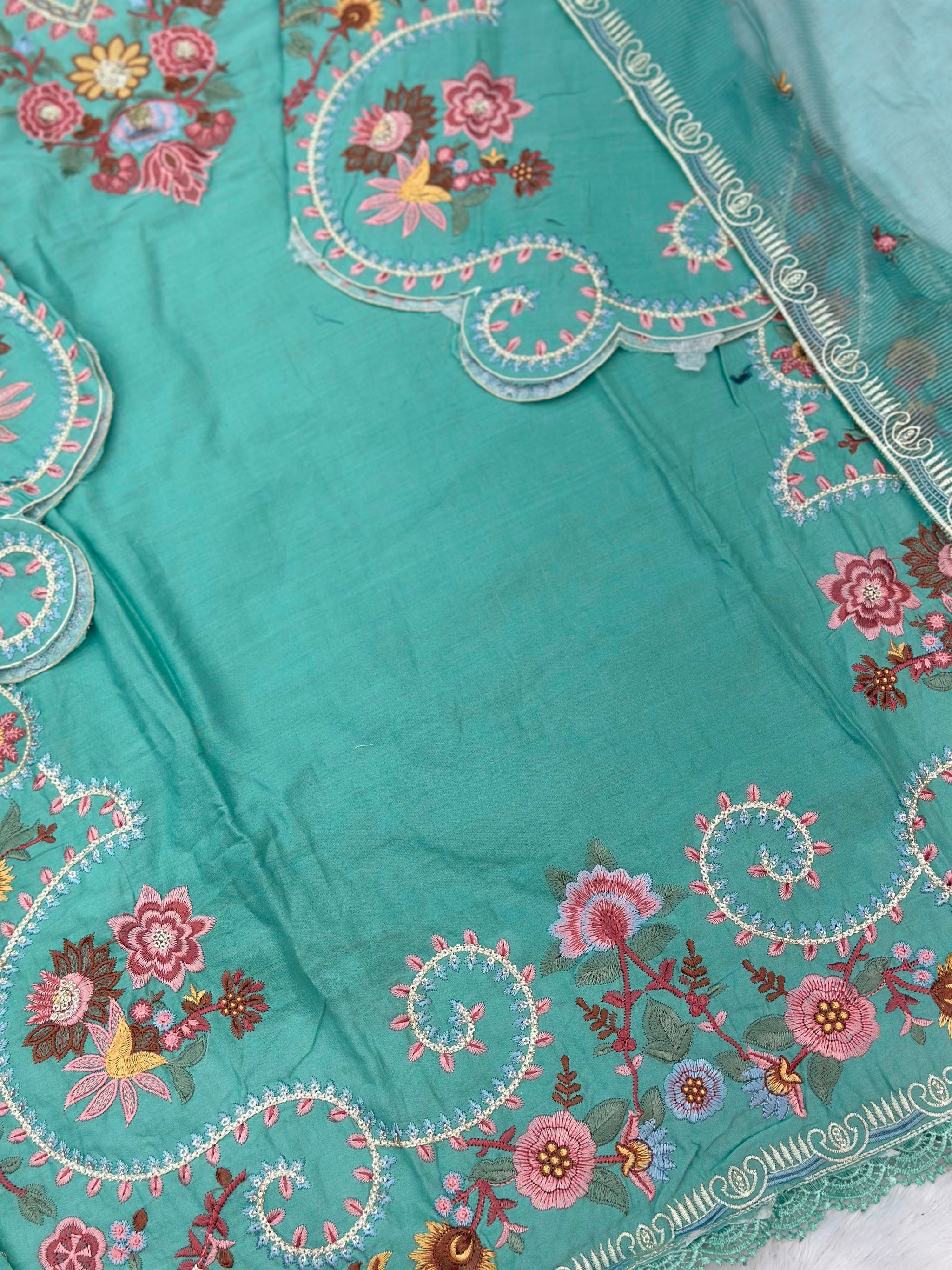 708 Pakistani Embroidery Coord set - Sea Green