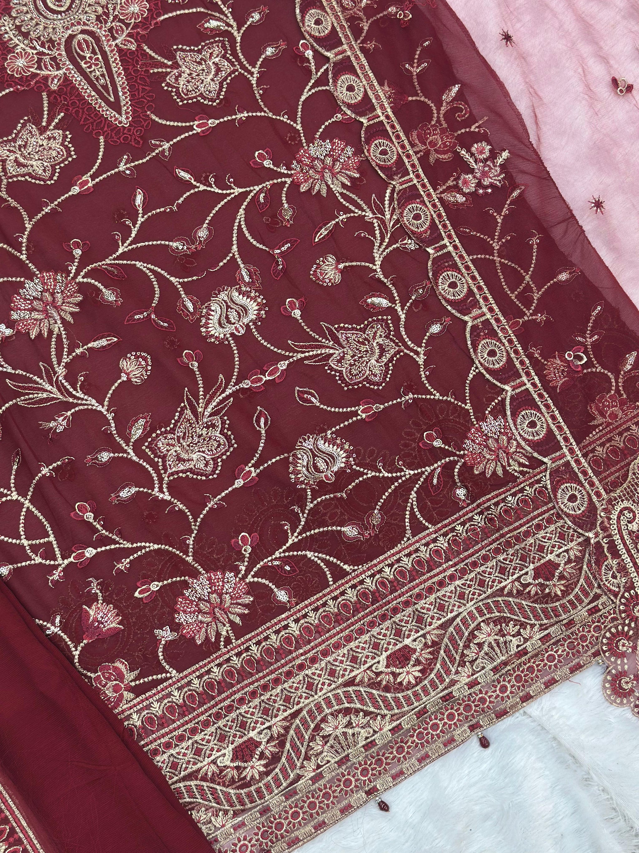 847 Ramsha | Dastak Luxury Chiffon Collection | Q-203 - Unstitched
