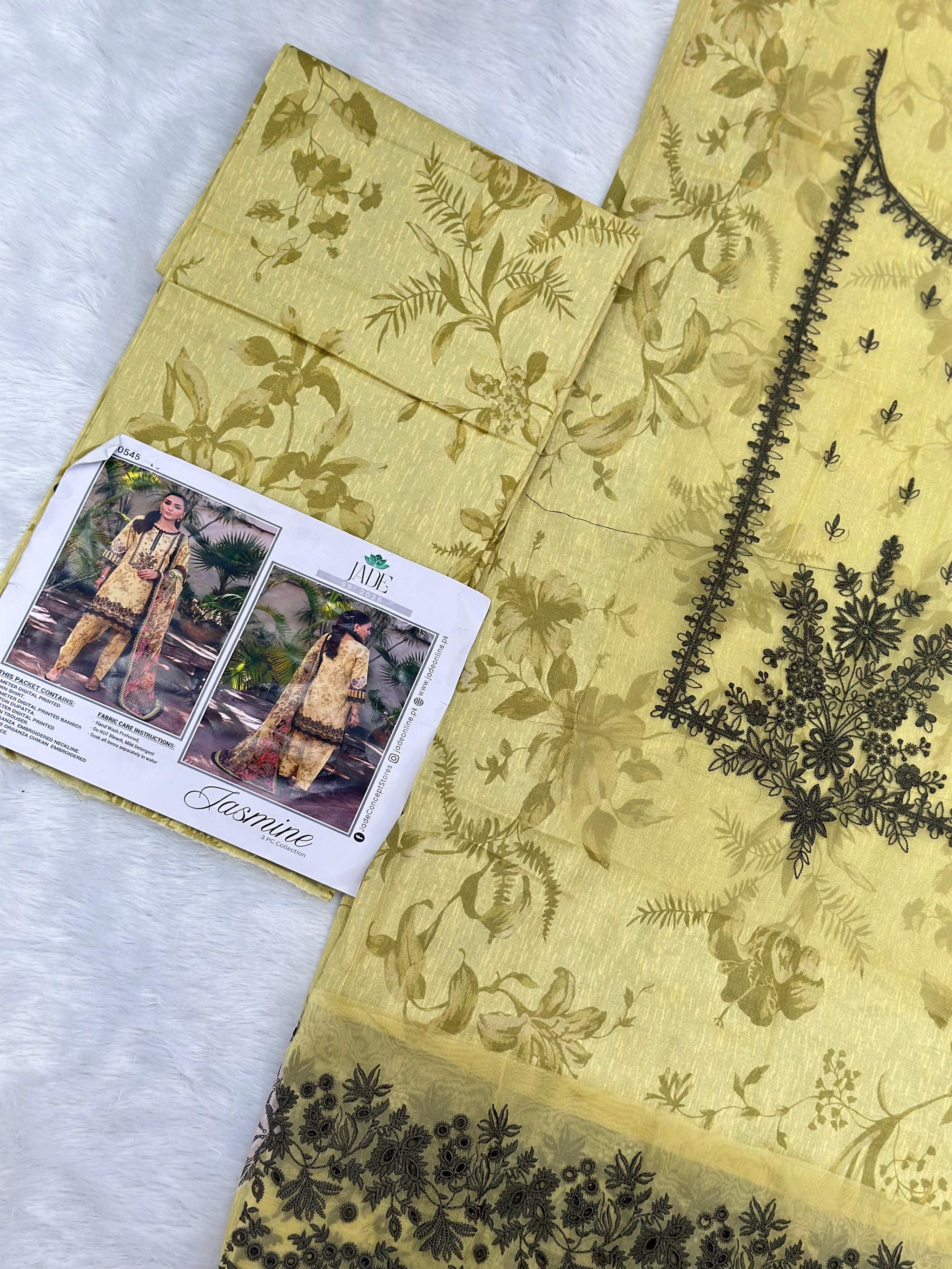 890 Unstitched OG JADE Jasmine Digital Lawn Print 3 pc Collection 