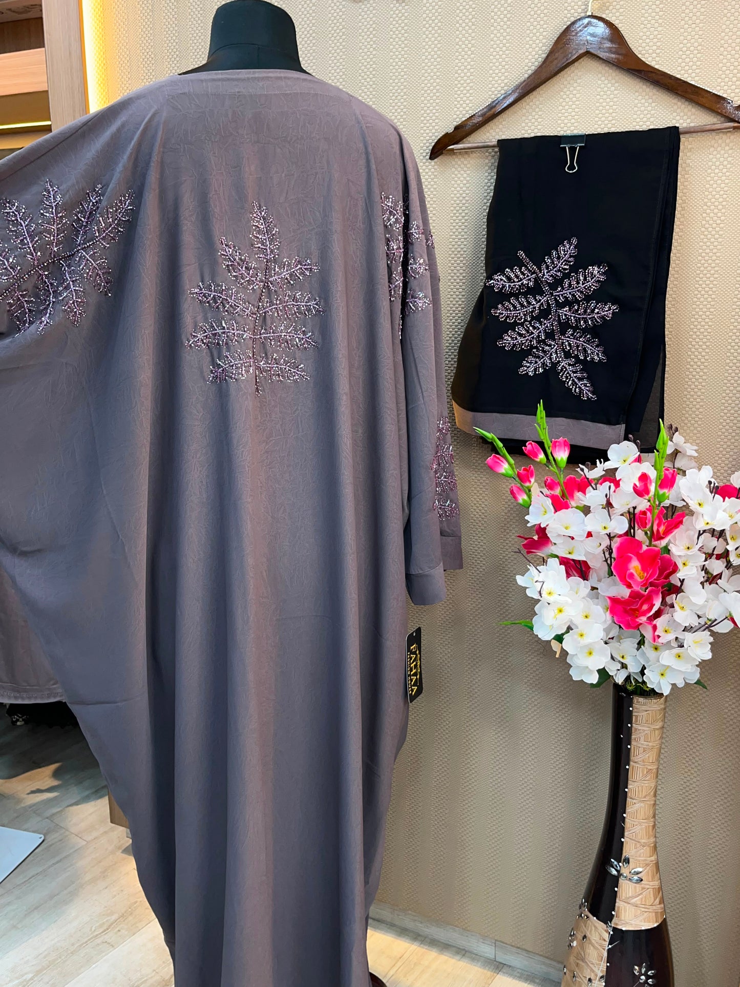 1118 The Premium Abaya - Lavender Gray