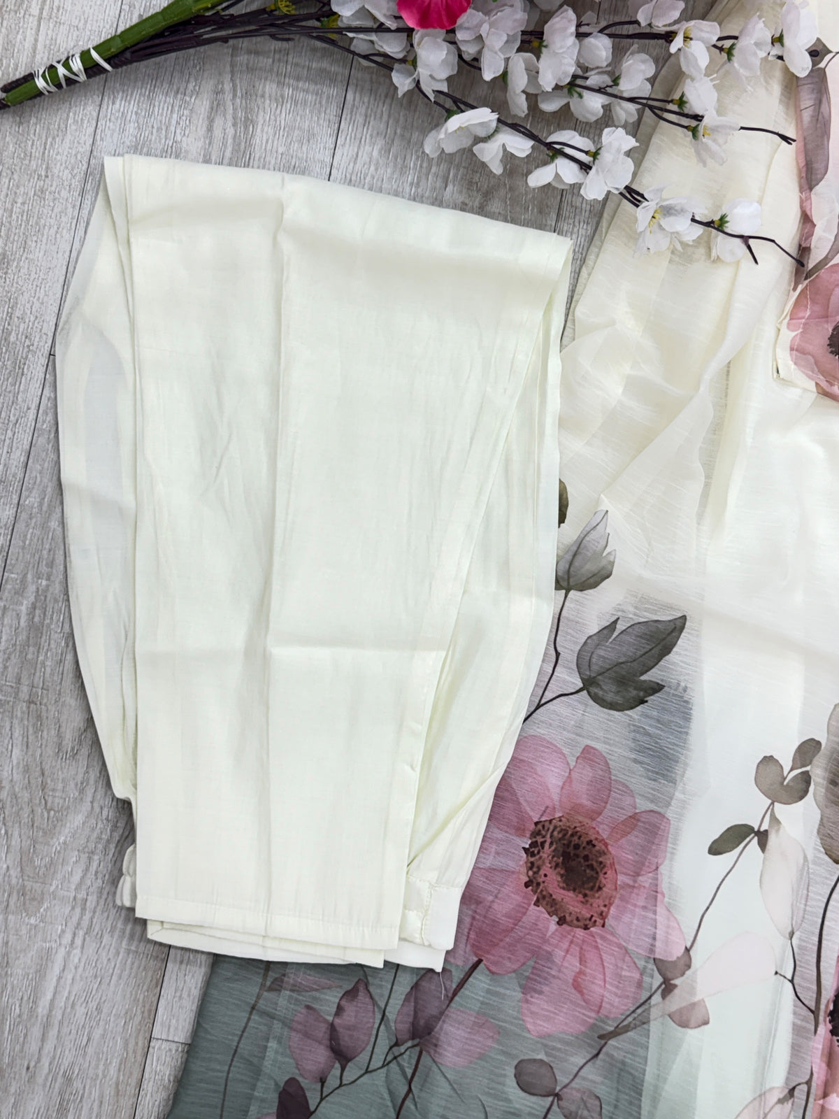 1457 Floral Gown Set - Sage Green