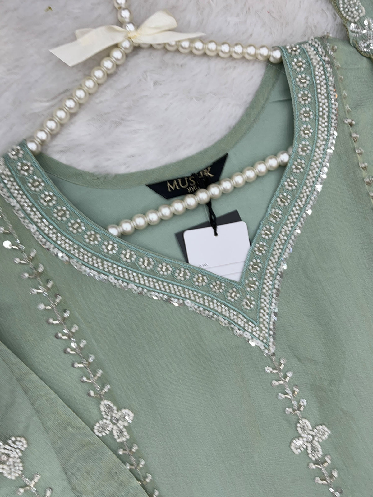 1428 Heavy Pakistani Partywear - Greyish Olive