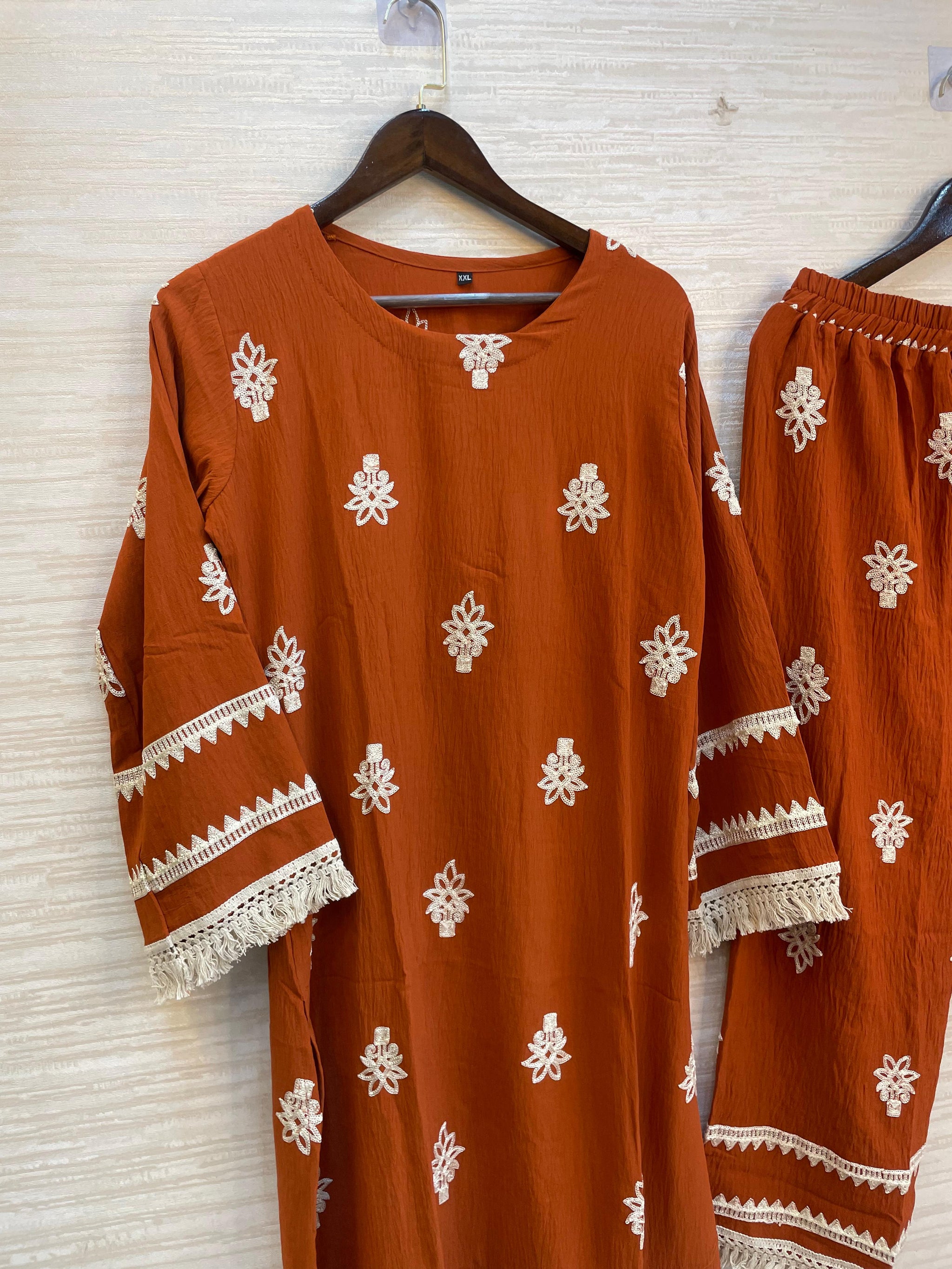 906 Modest Long Coord-Set - Rusty Orange