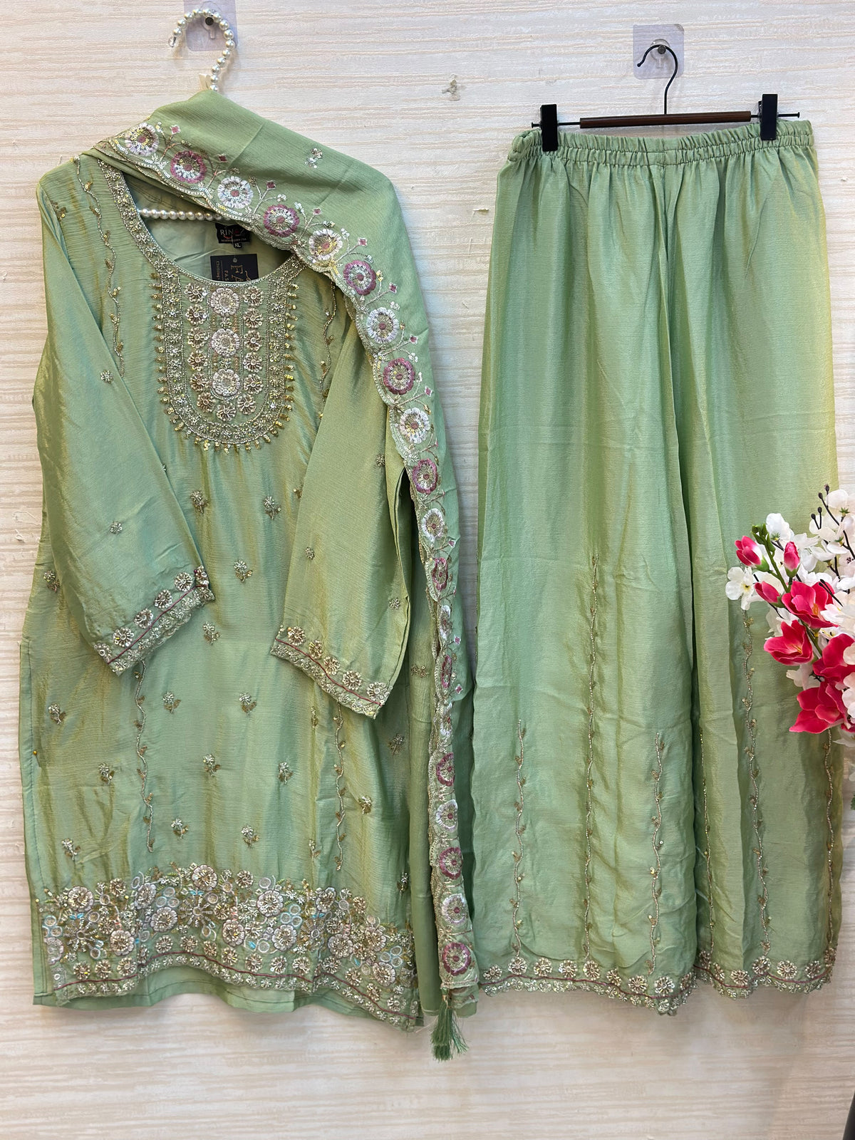 1784 Pakistani Party Wear - Pista Green