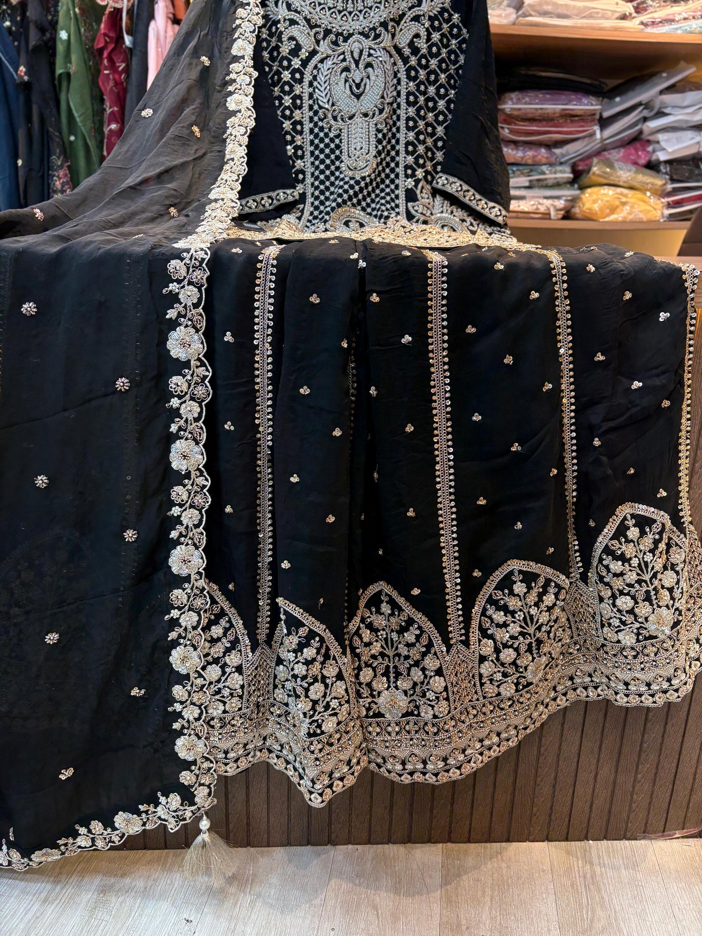 316 Imperial OG Husnara Gharara Set - Midnight Onyx