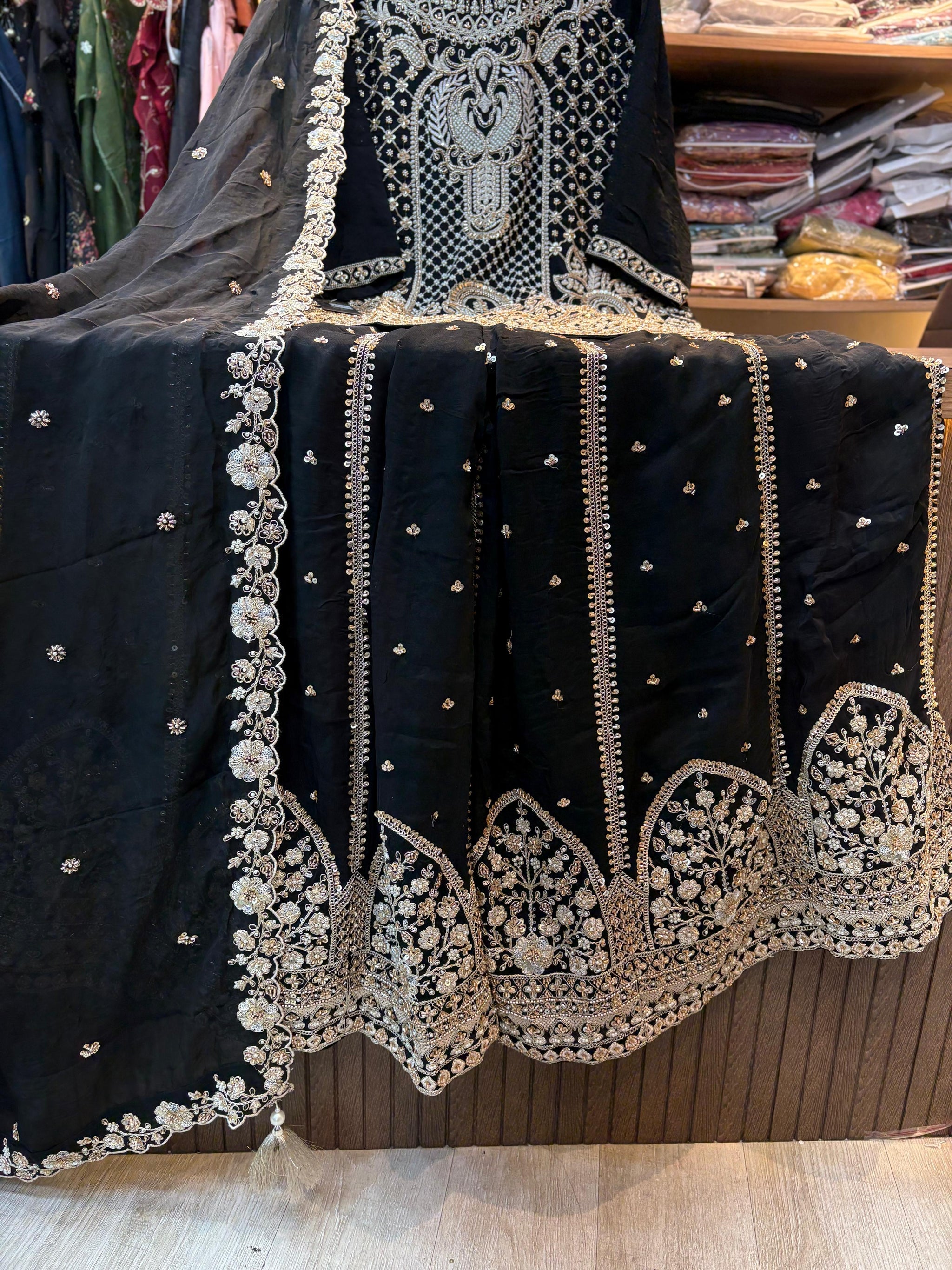 316 Imperial OG Husnara Gharara Set - Midnight Onyx