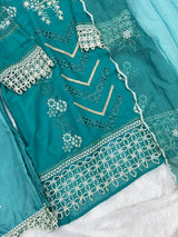 1145 Premium Pakistani Partywear - Sea Green
