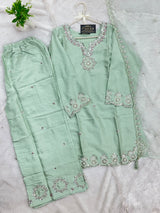 1431 Heavy Pakistani Partywear - Mint Green