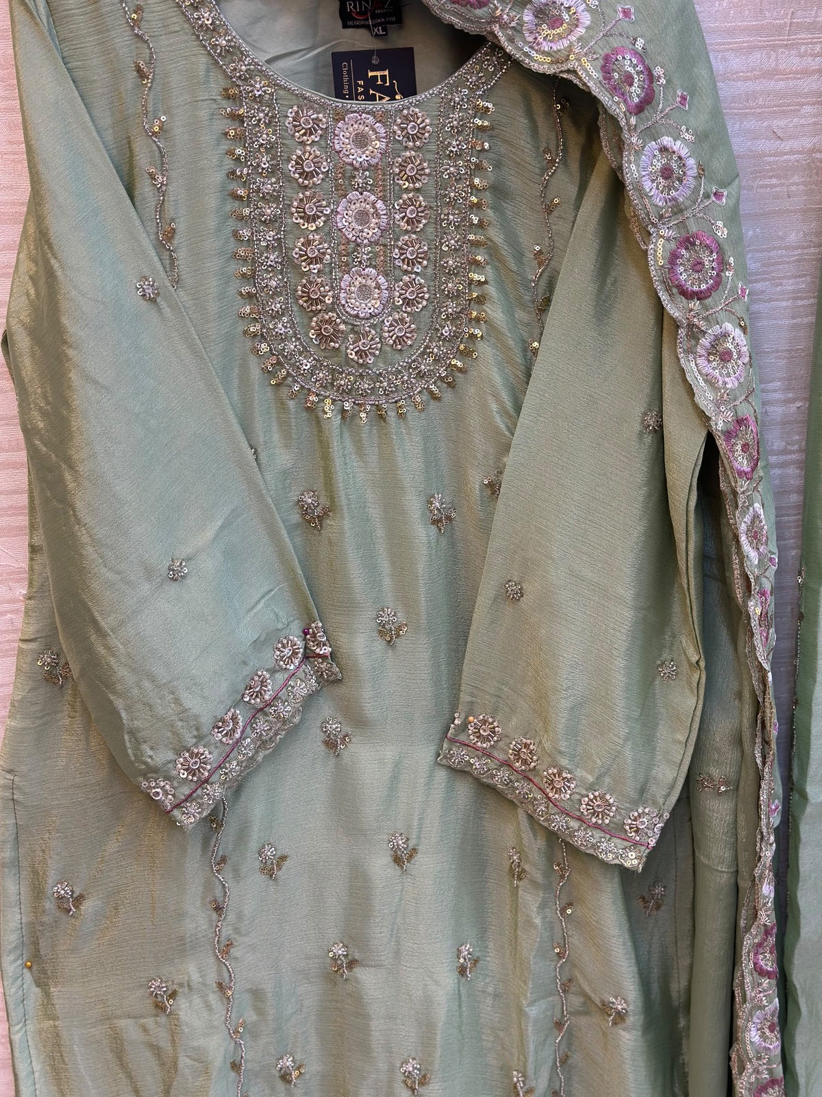 1784 Pakistani Party Wear - Pista Green