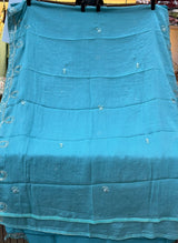 1446 Pakistani Unstitched Partywear - Teal Blue