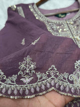 655 Pakistani Party-wear Gharara Set - Dusty Plum