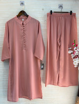 1062 Modest Mandarin Coord Set - Pink
