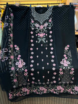 1487 Pakistani Unstitched Party Wear - Black