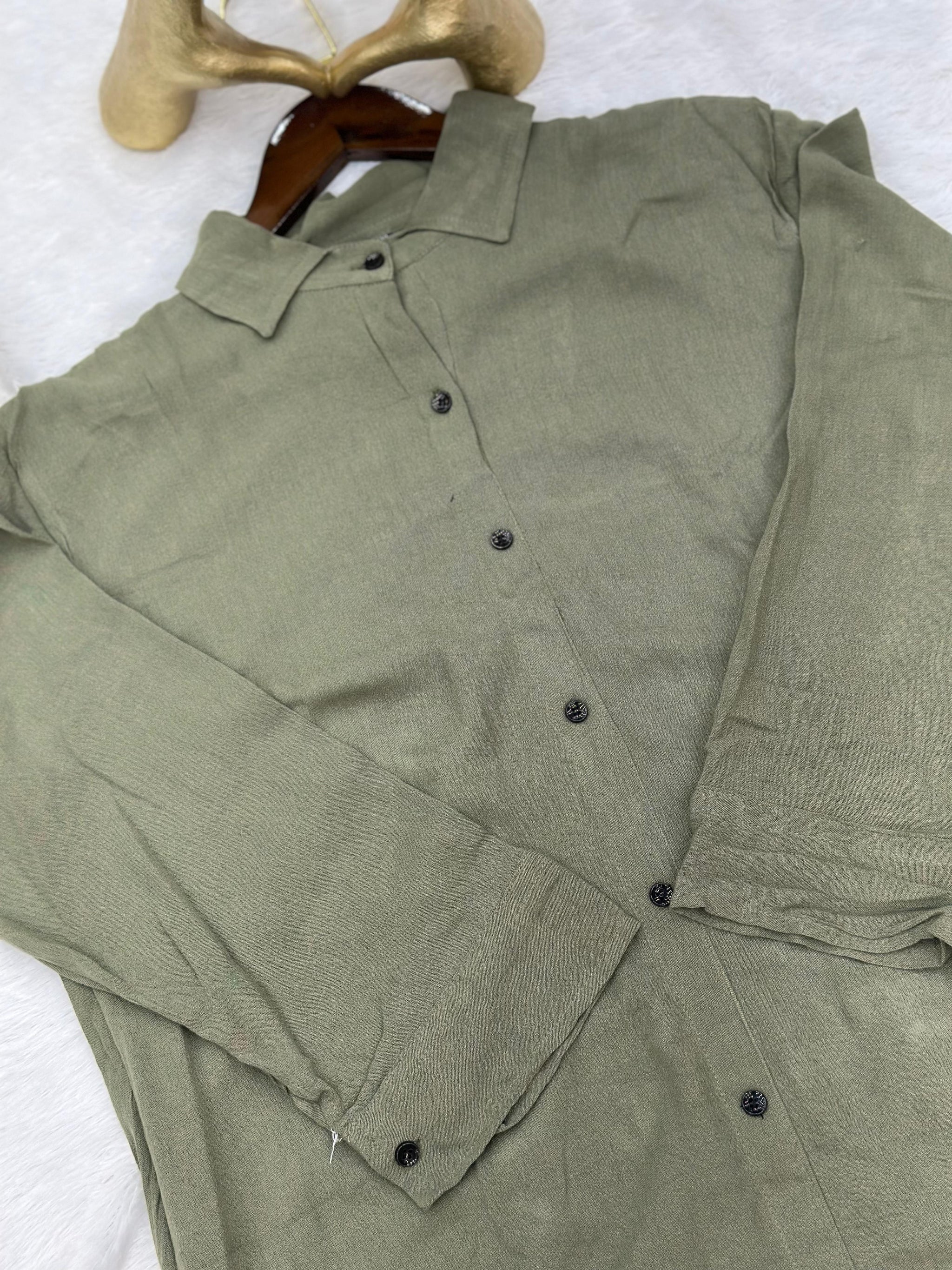 691 Casual Top - Olive Green