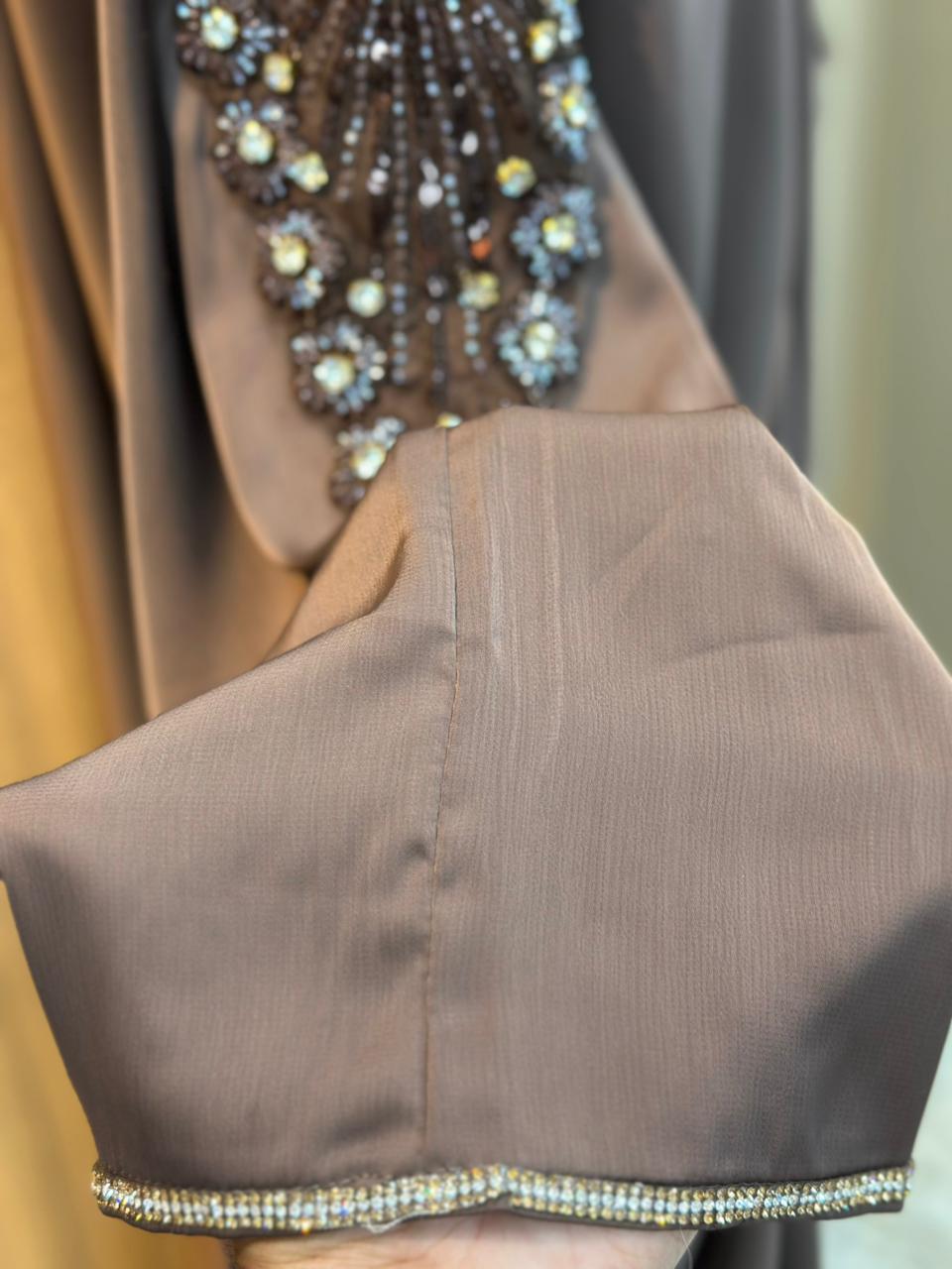 648 The Premium Abaya - Mauve Brown