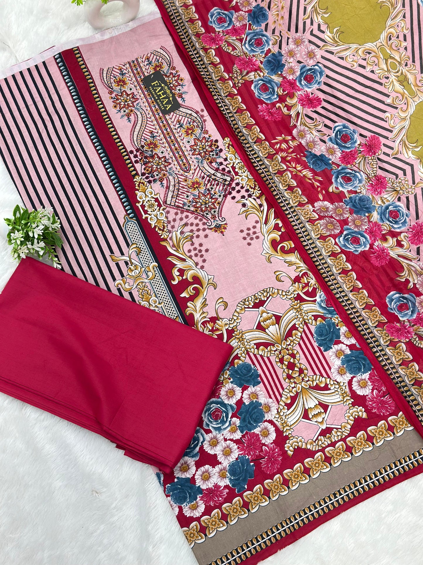 1005 Unstitched Casual Lawn Suit