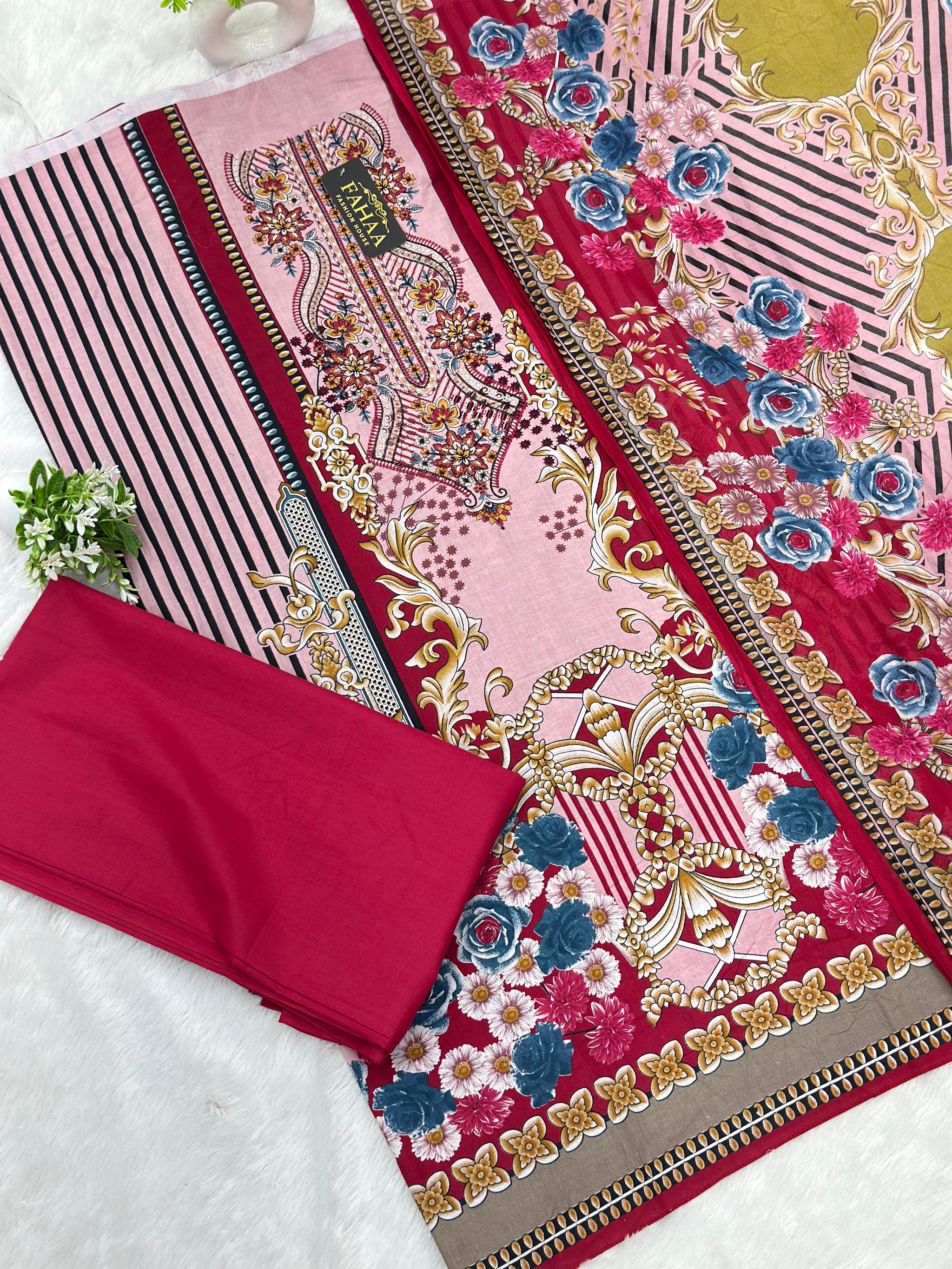 1005 Unstitched Casual Lawn Suit