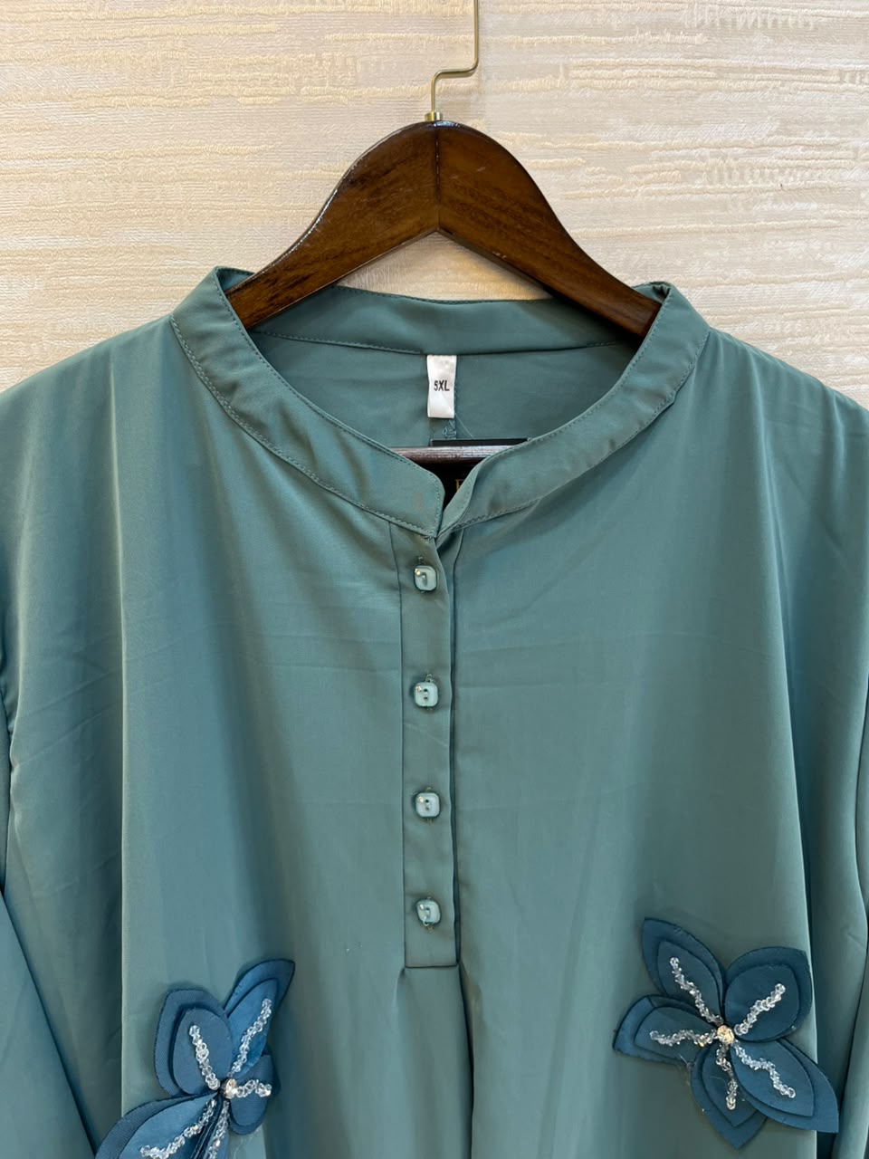 1202 Floral Patch Work Coord Set - Sage Green