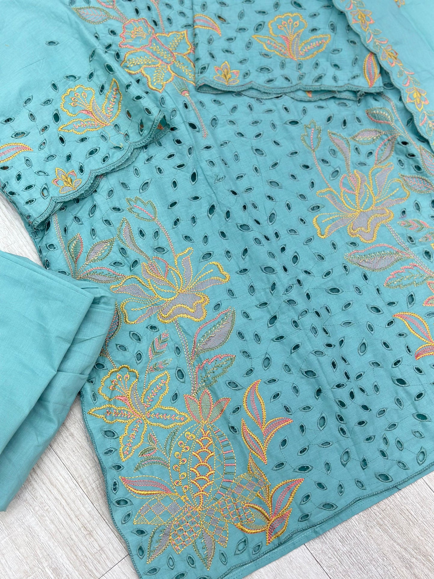 631 Premium Pakistani Lawn Suit - Aqua
