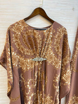 1201 Kaftan Coord Set - Mocha Brown