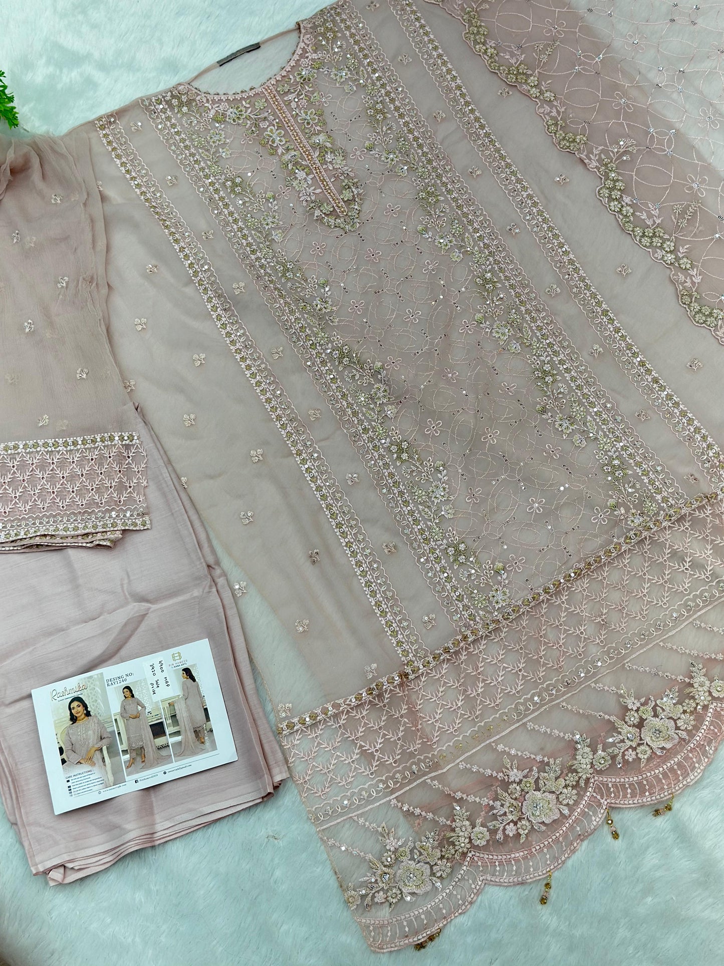 877 Semi-Stitch OG Bin Hameed Luxury 
Embroidered Chiffon