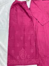 693 Lucknowi Palazzo Set - Magenta Pink
