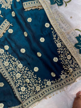 1489 Pakistani Party Wear - Teal Blue