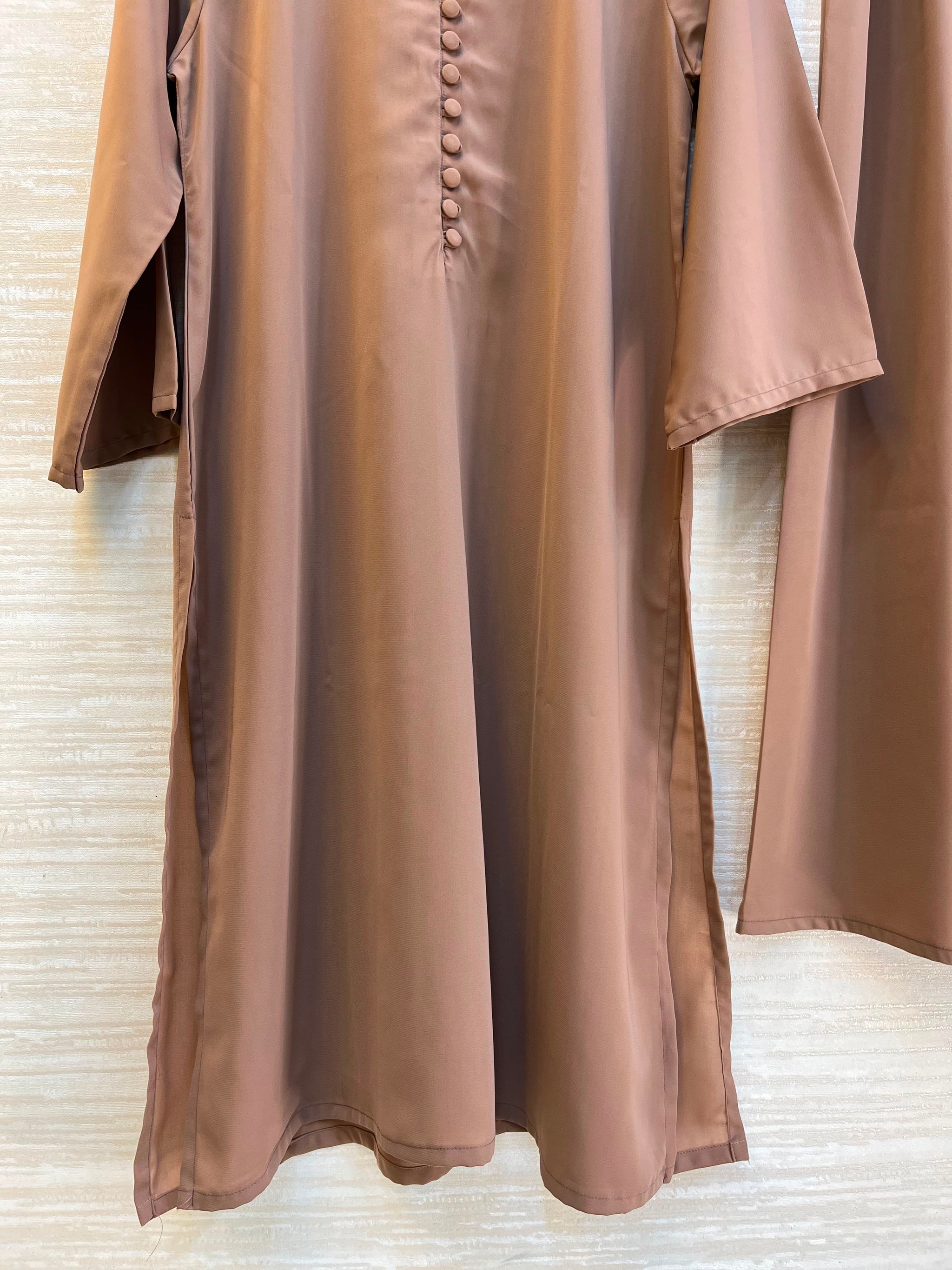 1062 Modest Mandarin Coord Set - Coffee