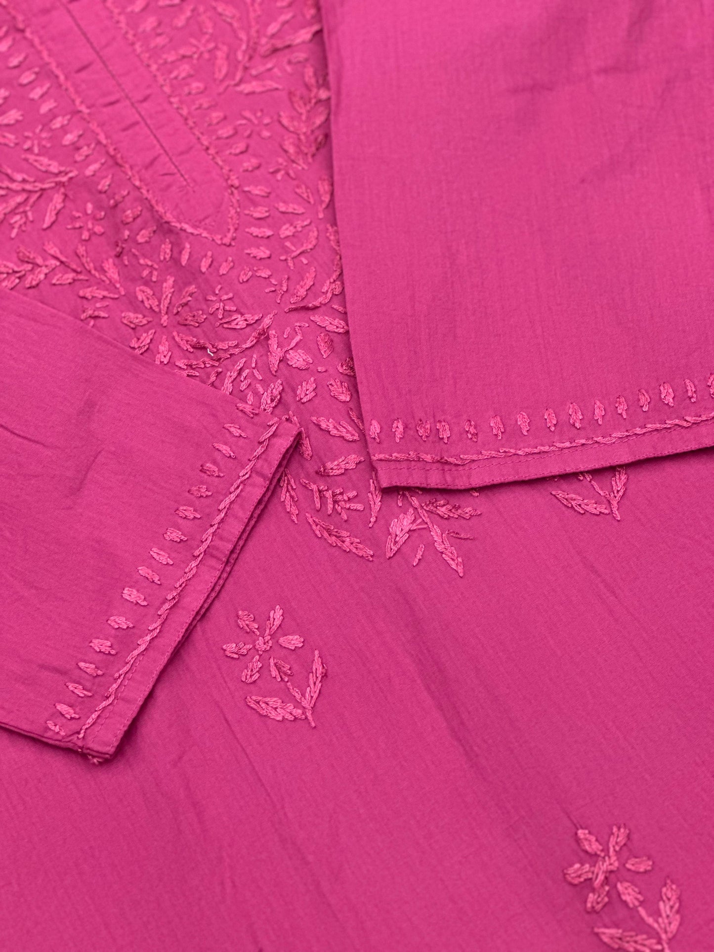 693 Lucknowi Palazzo Set - Magenta Pink