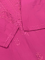 693 Lucknowi Palazzo Set - Magenta Pink