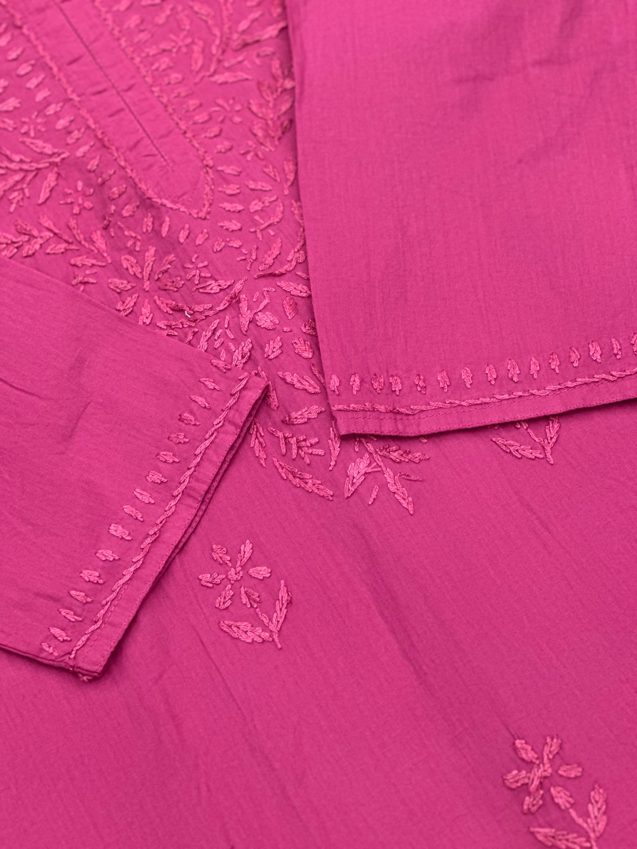 693 Lucknowi Palazzo Set - Magenta Pink