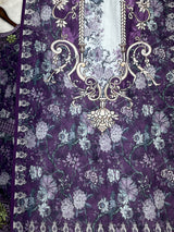 1424 Mausumery Foral Lawn Suit - Green