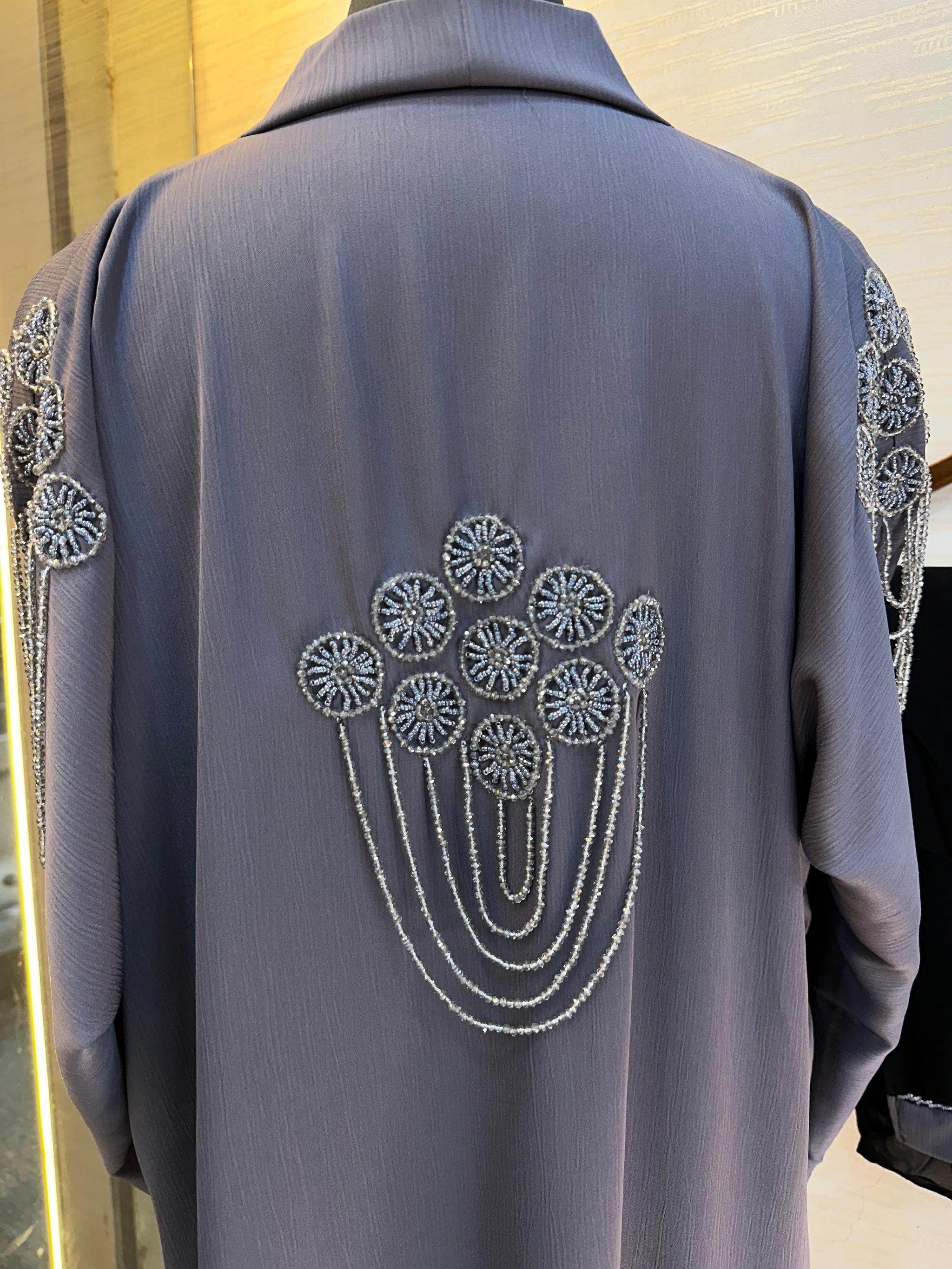 1115 The Premium Abaya - Dusty Steel Gray