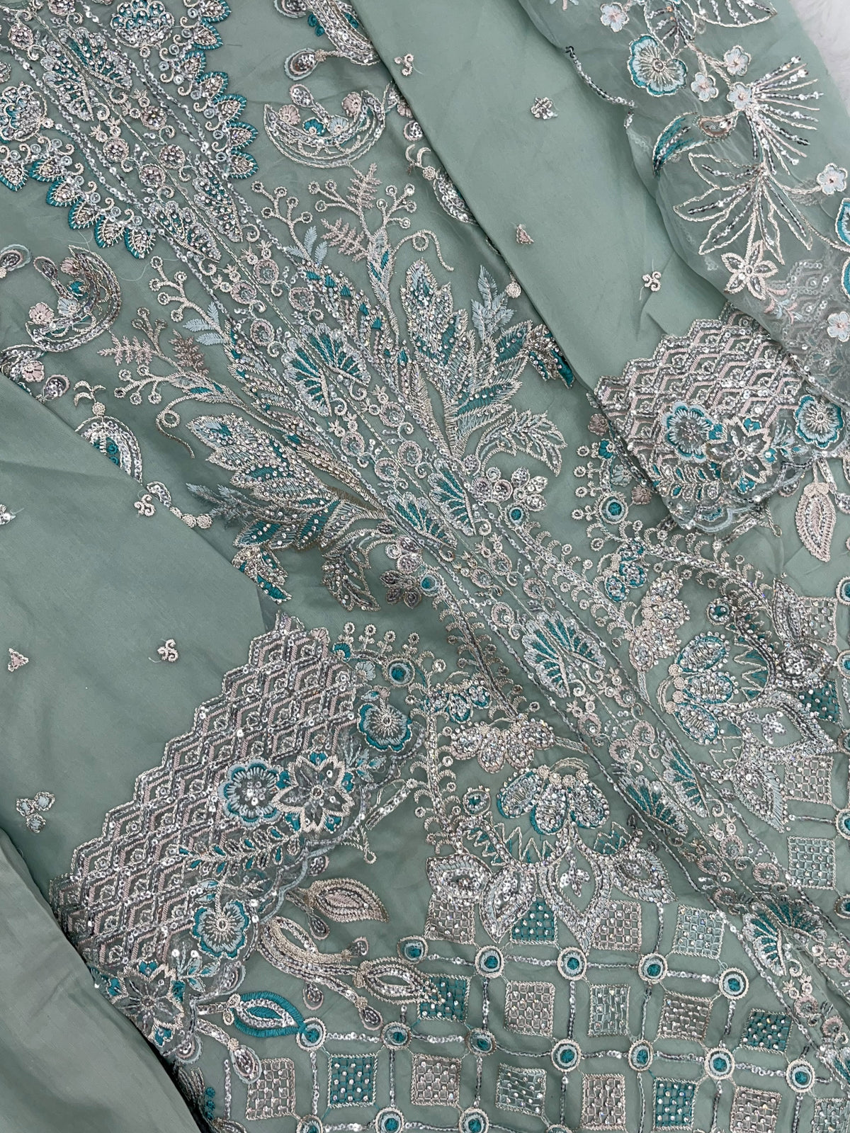 1430 Heavy Pakistani Partywear - Sky Blue