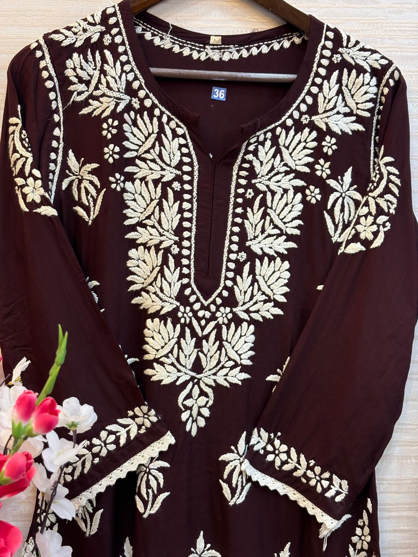 615 Lucknowi Gharara Set | Brown