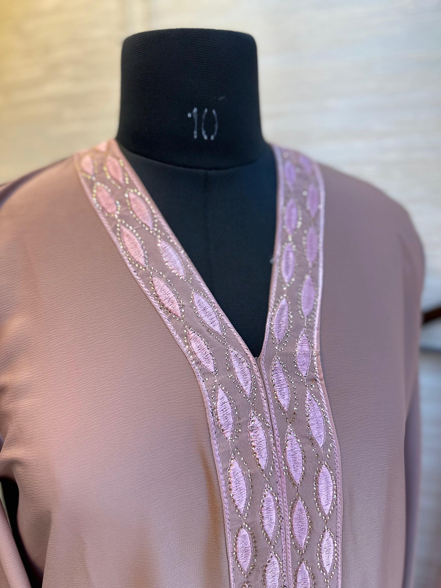 1113 The Premium Abaya - Mauve Brown